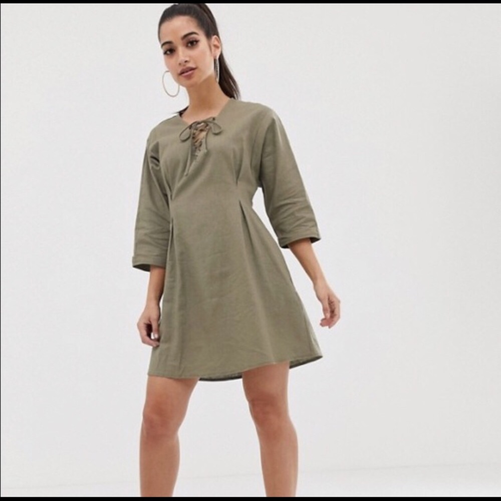 ASOS tunic dress. 56% linen 44% viscose.